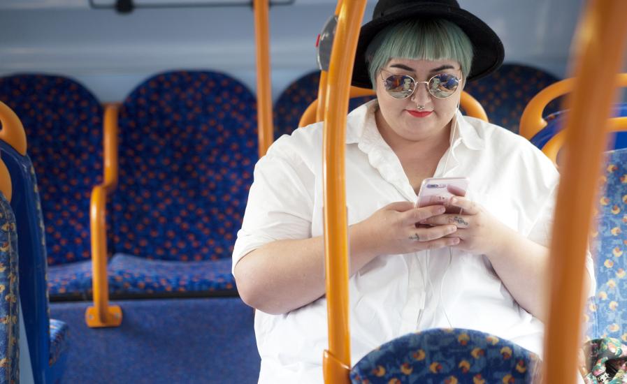 Lady on a bus